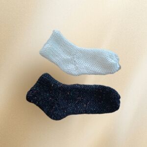 Hand Crafted crochet warm wool knit socks